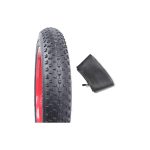 26×4.0 Fat Bike Tires Folding Bead Electric Bicycle Mountain Wire Tire Accessory (Black/26×4.0/30TPI/1 Tire+1 Tube)